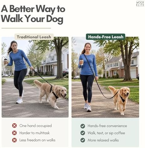 Hands-Free Waterproof Dog Leash, Adjustable Waist & Crossbody Dog Leash - Image 3