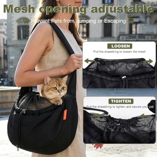 Small Dog Sling Carrier, Hands-Free Breathable Pet Carrier - Image 3