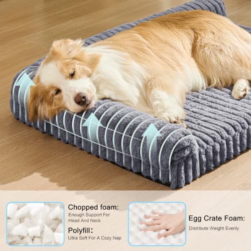 Orthopedic Large Dog Bed Furry Pet Bed, Washable Cover 36''X24'' - Image 5