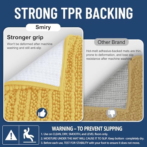 Smiry Bathroom Rugs 48X32, Extra Soft Rubber Backing Chenille Bath Mats - Image 3