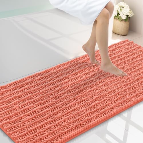 Smiry Bathroom Rugs 59X24, Extra Soft Rubber Backing Chenille Bath Mats by Smiry
