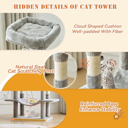 Sweetcrispy 66 Inch Cat Tree Tower - Image 4