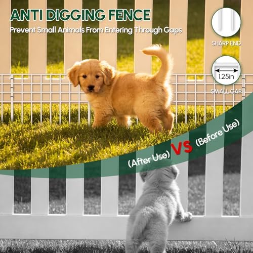 17ft x 13in Garden Fence Animal Barrier, 12 Panels No Dig Fence Panels - Image 4