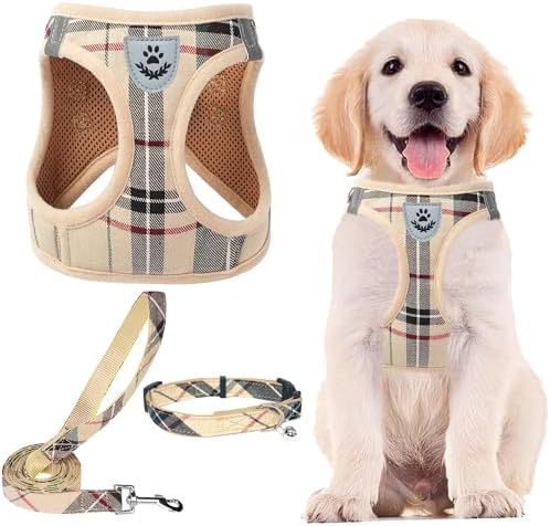 PUPTECK Adjustable Pet Harness Collar &Leash Set Step in by PUPTECK