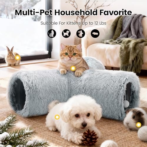 Tempcore Plush Cat Tunnel, 3-Way Collapsible Toy - Image 3
