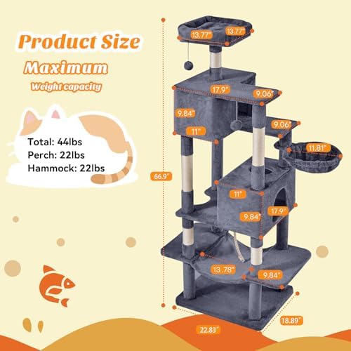 Large 66 Inch Cat Tree Tower - Image 2