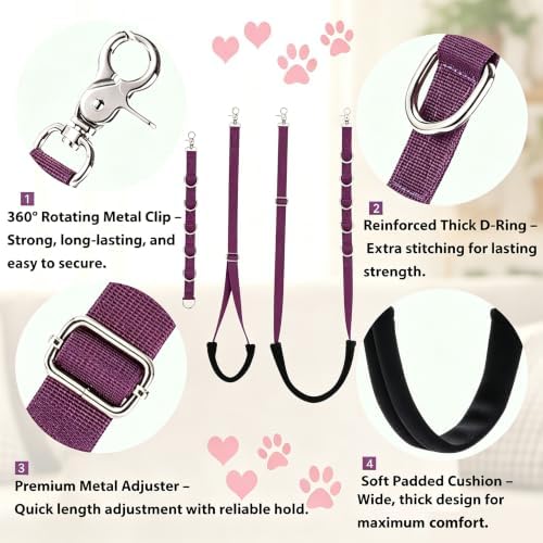Dog Grooming Belly Straps Hot Pink Pet Grooming Supplies 3 Sets Professional - Image 3