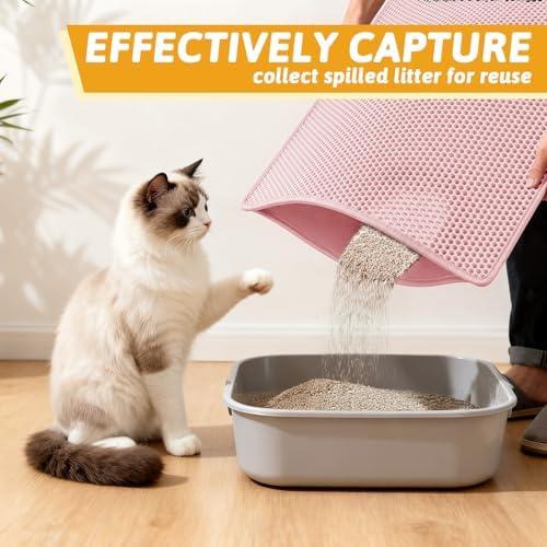 Pieviev Litter Box Mat, Double-Layer Urineproof Design - Image 3