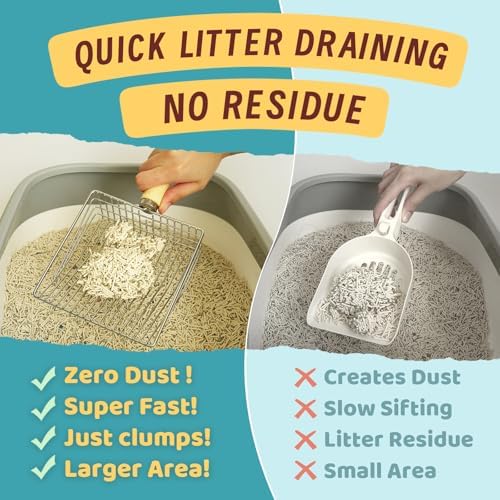 Cat Litter Scoop with Holder-Speed Sifter Litter Box Scooper Captures All Clumps - Image 6