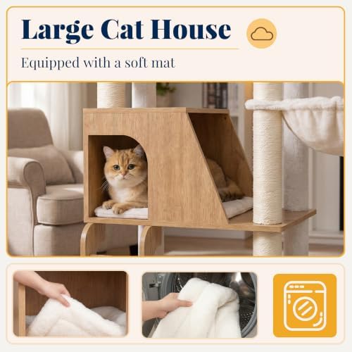 Hey-brother Wooden Cat Tree Tower - Image 5