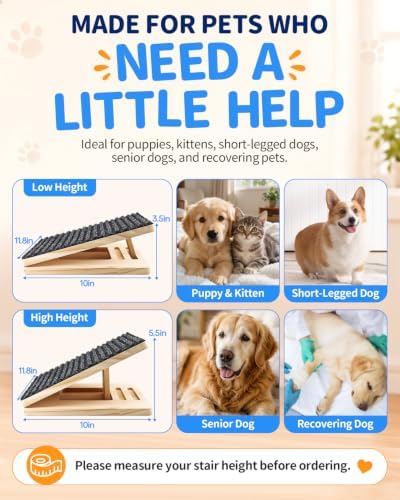 6 Pack Upgraded Dog Ramps for Stairs, Adjustable Portable Pet Steps - Image 3