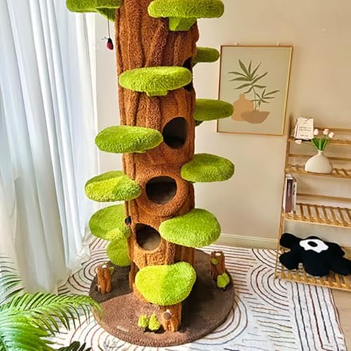 Magic Forest Cat Tree Tower, 90 inches Tall, Real Solid Wood Cat Tree - Image 4