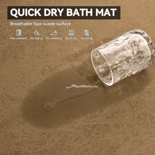 MontVoo -Bath Mat Rug-Rubber Backing Non Slip Quick Dry Absorbent Thin Bathroom - Image 4