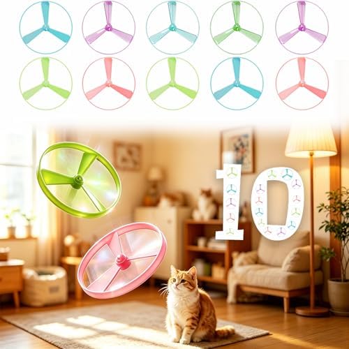 10Pcs Cat Toy Flying Discs, Interactive Cat Fetch Toy by Unknown