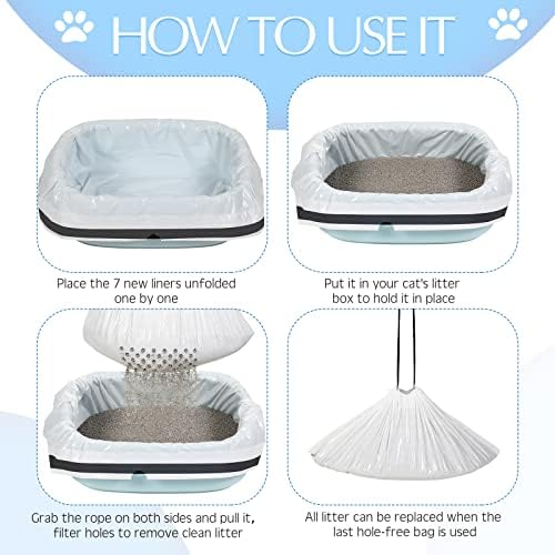 Jutom 56 Count Sifting Litter Box Liners, Cat Box Liners - Image 4