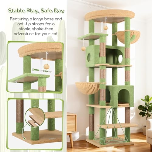 Globlazer 74in Cactus Heavy Duty Cat Tree Tower - Image 4