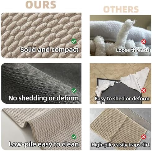 TYUU Bathroom Runner Rug, Long Bath Mat Washable Thin Quick Dry Low Pile - Image 6