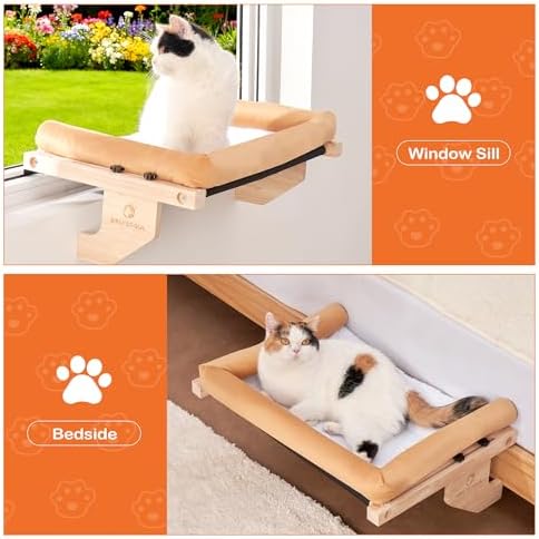 Cat Window Perch + Bonus Toy by Petronaut – Solid Wood, Durable & Easy-Clean - Image 5