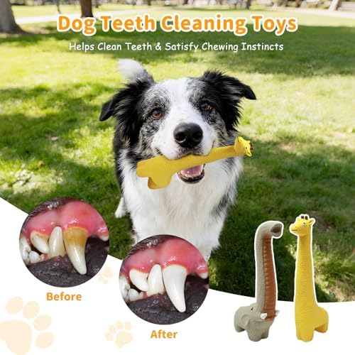 Latex Squeaky Dog Toys, 2 Pack Soft Rubber Dog Chew Toys, 9.5" Standing Stick - Image 6
