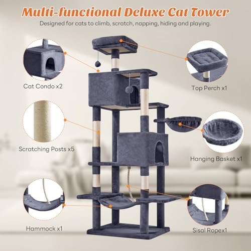 Large 66 Inch Cat Tree Tower - Image 4