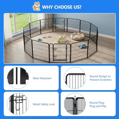 Dog Playpen Outdoor, 40 Inch Height 16 Panels Foldable Dog Pens Outside - Image 4