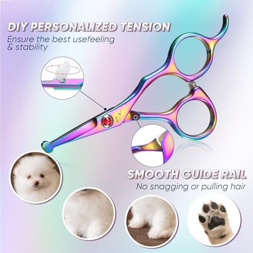 DRGSKL Safety Round Tip Pet Scissors, Offset Pet Face Trimming Shears - Image 3