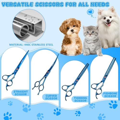 Professional Dog Grooming Scissors Set, 7 Inch/8 Inch Pet Grooming Scissors - Image 3