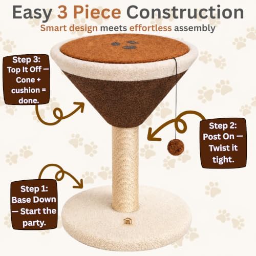 CasaMila Espresso Martini Cat Scratcher 20", Cat Scratching Post, Cat - Image 2