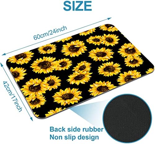 YISUMEI Yellow Sunflower Bathroom Mat, Non-Slip Super Absorption Bath Carpet - Image 2