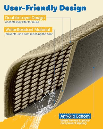 Powools Cat Litter Mat, 23.2 x 14.6 in, Waterproof - Image 5