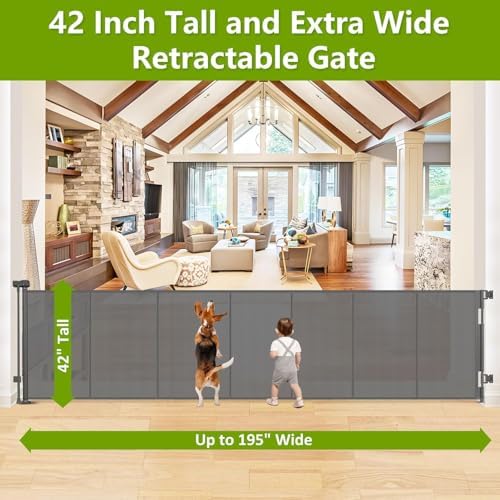Reinforced 42" Tall 195" Extra Wide Retractable Fence Outdoor/Indoor - Image 3