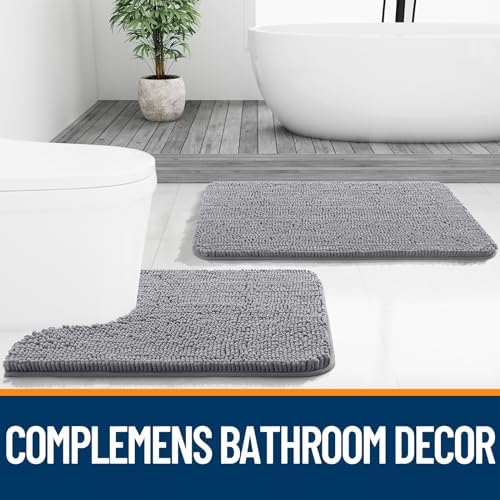 OLANLY Bathroom Rugs 32x20, Extra Soft Absorbent Chenille Bath Rugs - Image 7