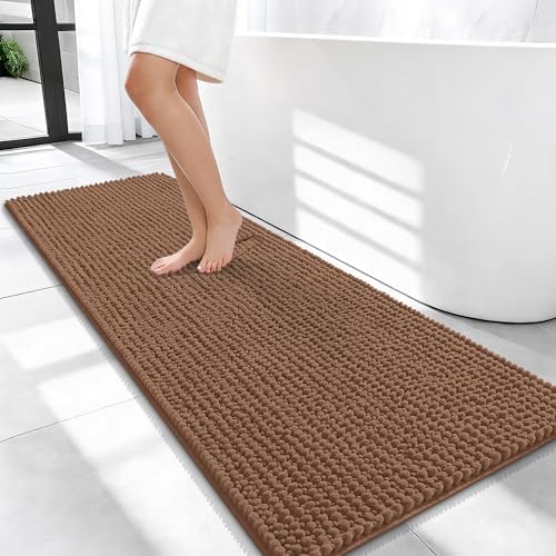OLANLY Thick Chenille Bathroom Runner Rugs 47x20, Absorbent Bath Mat by OLANLY