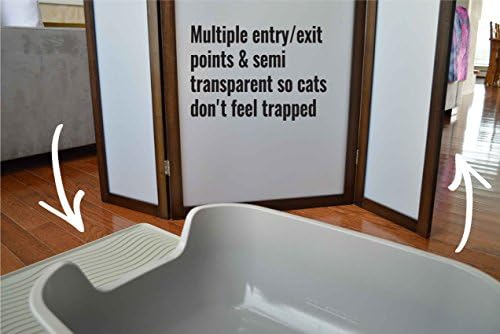 PetFusion Privacy Screen Cat Litter Box Furniture, Walnut Brown - Image 3