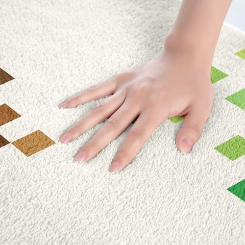 Pixelated Bath Rug, Cartoon Gamepad Shaggy Absorbent Non Slip Floor Mat - Image 4
