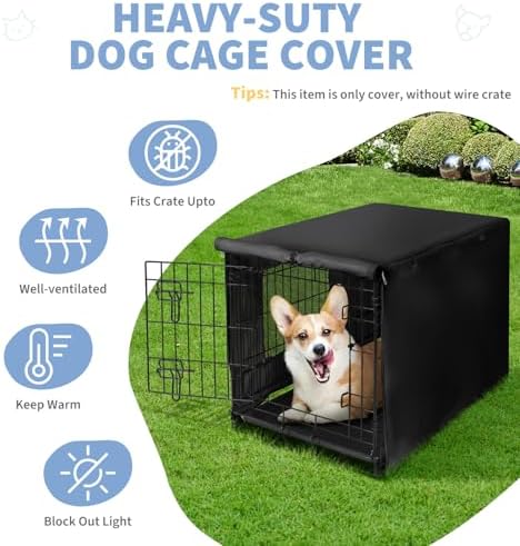 X-ZONE PET Dog Crate Cover Waterproof Kennel Cover, 42 in Black - Image 5
