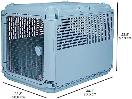 Sport PET Plastic Kennels Rolling Plastic Wire Door Travel Dog Crate, - Image 3