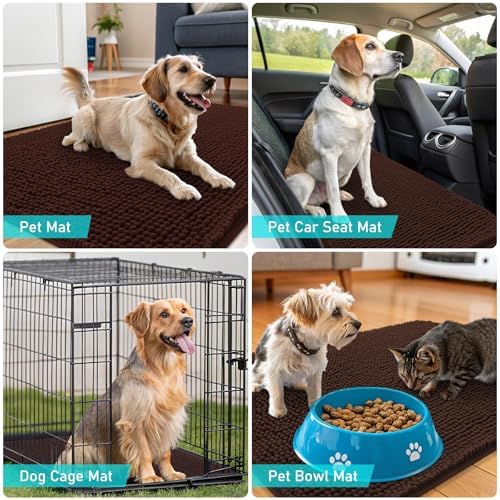 OLANLY Dog Door Mat for Muddy Paws 59x32, Super Absorbent Chenille Mud Mat - Image 7