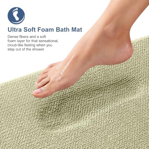 OLANLY Thick Memory Foam Bathroom Rugs 30x20, Absorbent Bath Mat - Image 2