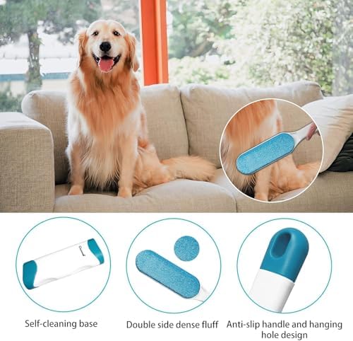 2 Pack Furniture Lint Remover Brushes, Double Sided Self Cleaning Loose Hair - Image 3