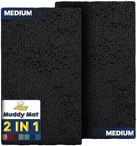 Muddy Mat® 2-Piece Black Medium 30"X19" AS-SEEN-ON-TV Highly Absorbent by MuddyMat%C2%AE