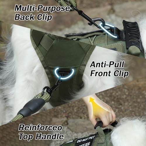 No Pull Tactical Dog Harness Small Sized Dog, Service Dog Vest - Image 4