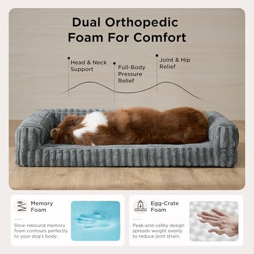 Bedsure ComfyFleece® Memory Foam Orthopedic XL Plus Dog Bed 45" - Image 3