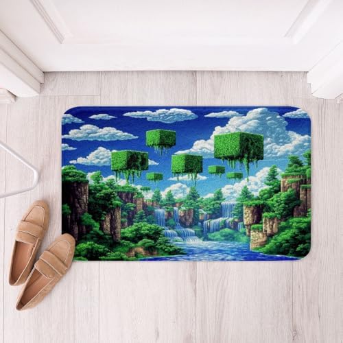 Manfei Pixelated Games Bath Rugs, Cartoon Gamepad Bath Mats by Manfei