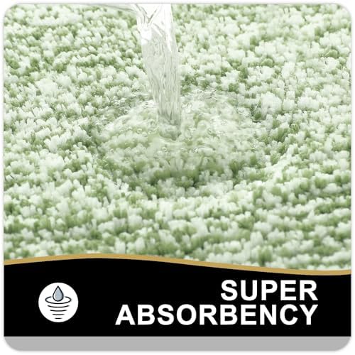 OLANLY Bathroom Rugs 36x24, Soft Absorbent Microfiber Bath Rugs, Sage Green - Image 4