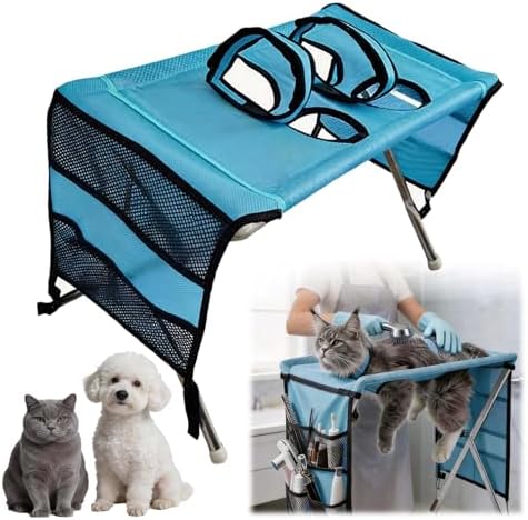 Foldable Dog Grooming Hammock & Stand, Stainless Steel Pet Grooming Table by Unknown