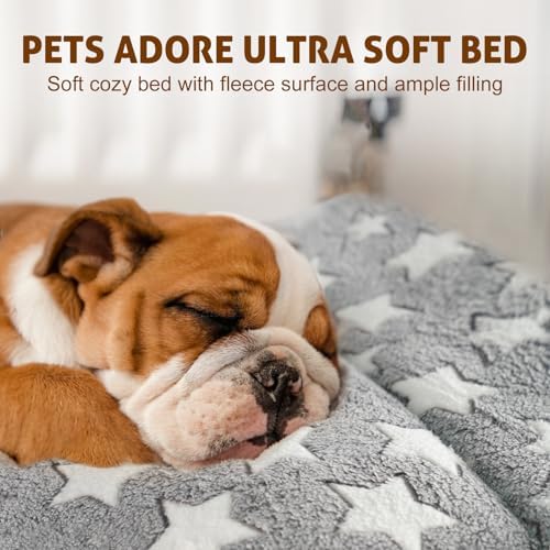 Mora Pets Dog Crate Pad Bed Ultra Soft Pet Mat Star Print Grey 29 x 21 Inch - Image 2