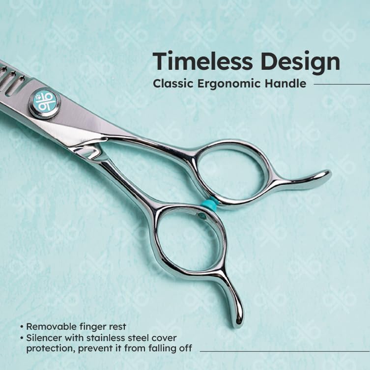 7.5” Curved Dog Grooming Chunker Scissors – 26 Teeth, VG10 Japanese Steel - Image 4