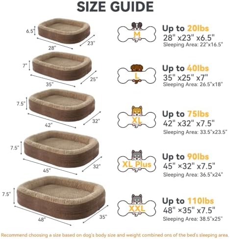 JOEJOY Orthopedic Dog Beds Large Sized Dog, XL Egg-Crate Memory Foam Pet Couch - Image 6