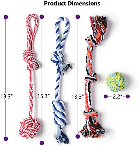 Fida Dog Rope Toys, 4 Pack Cotton Puppy Teething and Chew Toys - Image 6
